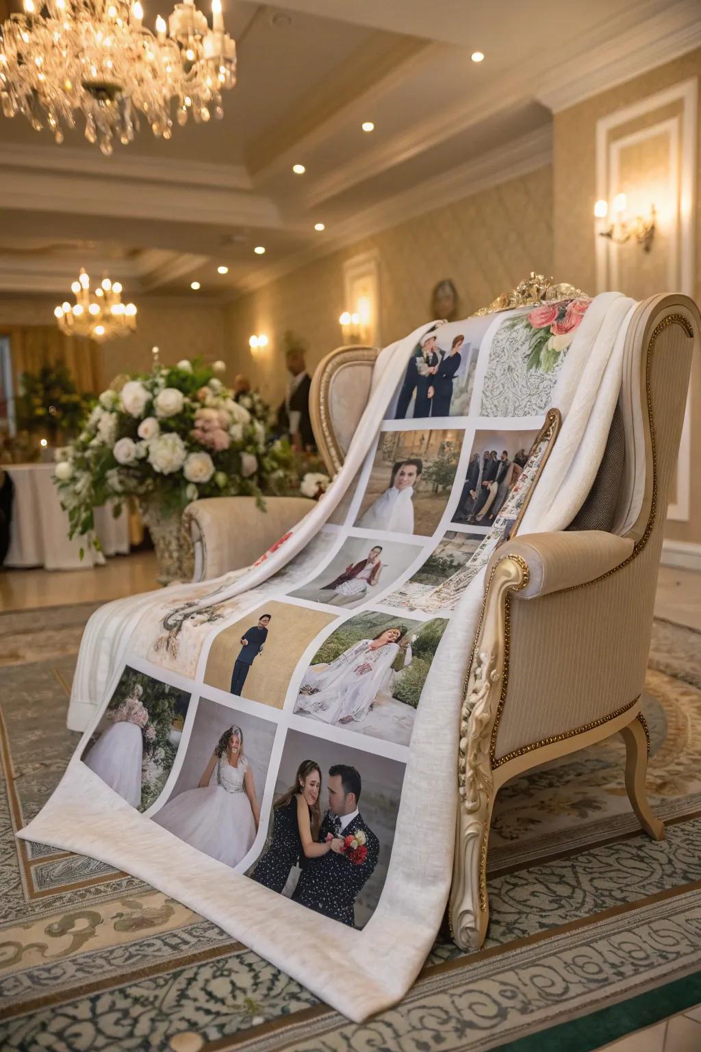 A wedding bliss blanket that conserves treasured memories.