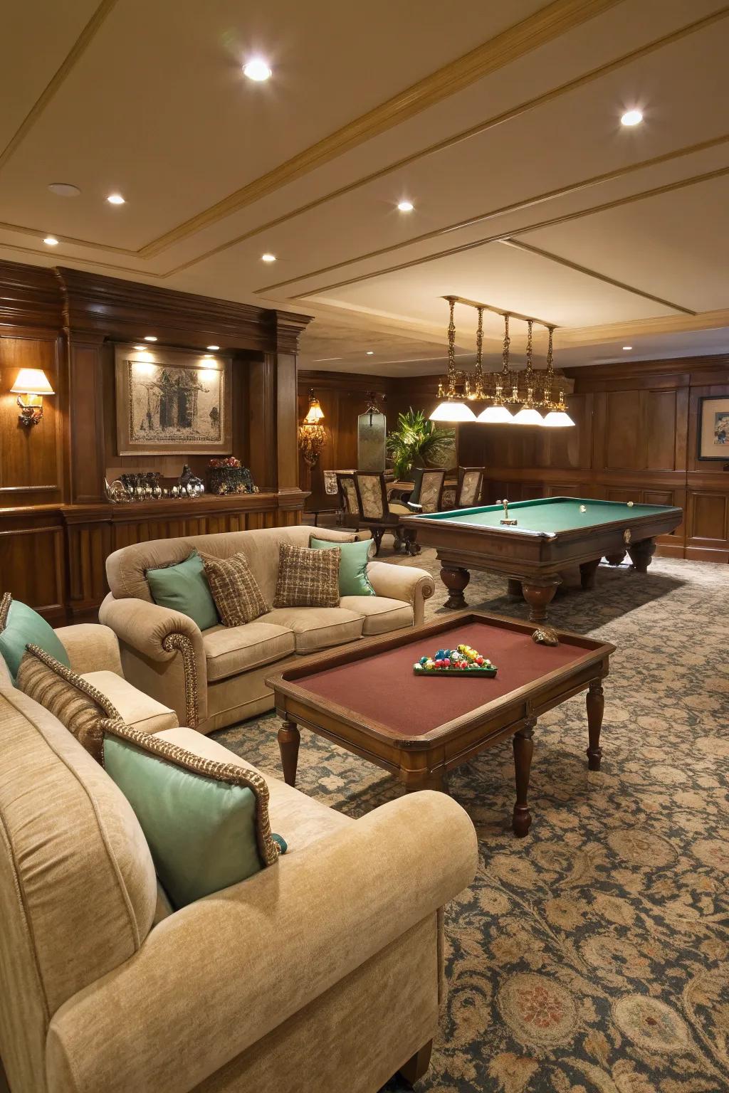 Inviting seating transforms your billiard hall into a welcoming lounge.