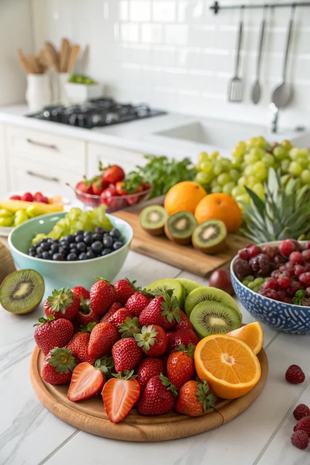 Fruits give a touch of color to your celebration.
