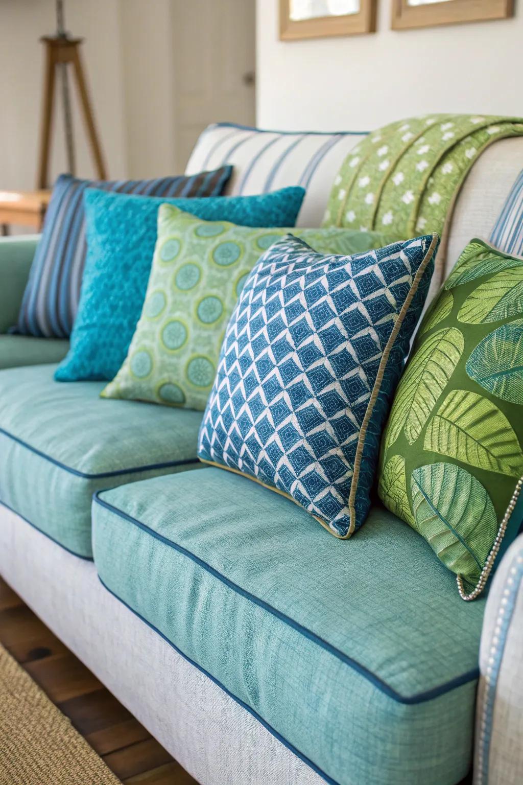 Tiered bolsters engender a snug milieu.
