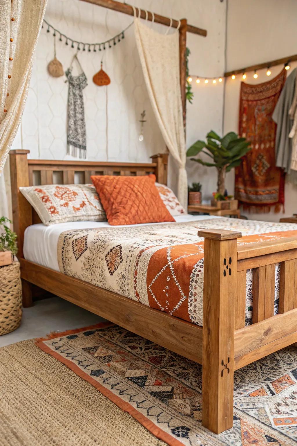 Wooden furniture emphasizing earthiness.