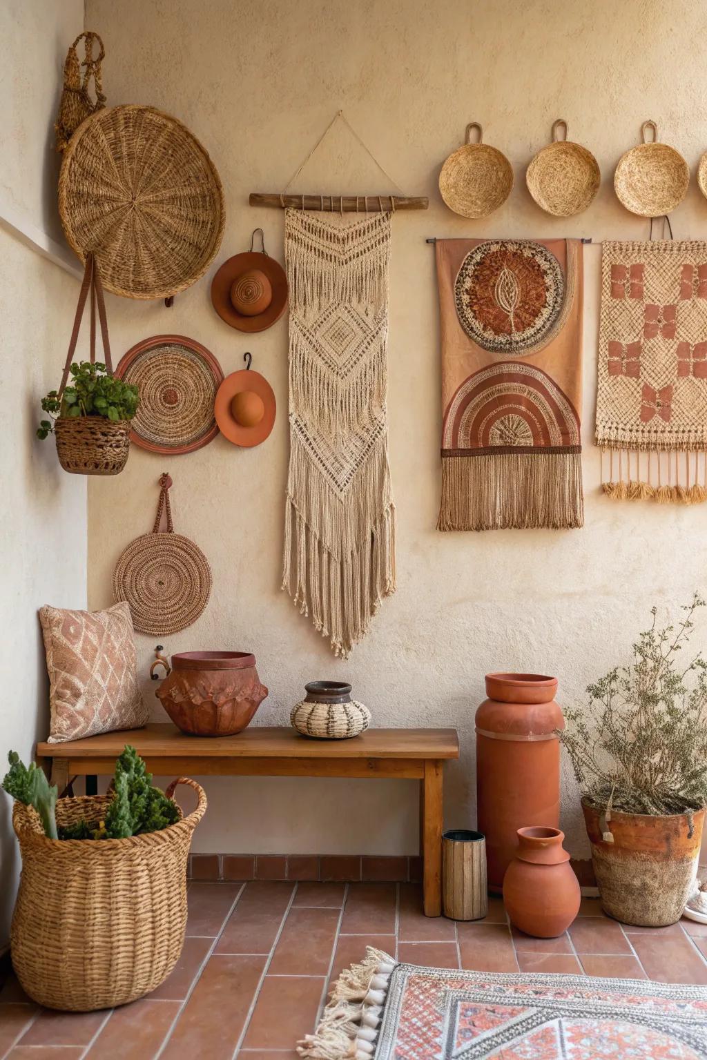 Bohemian style is defined by warm, earthy color foundations.