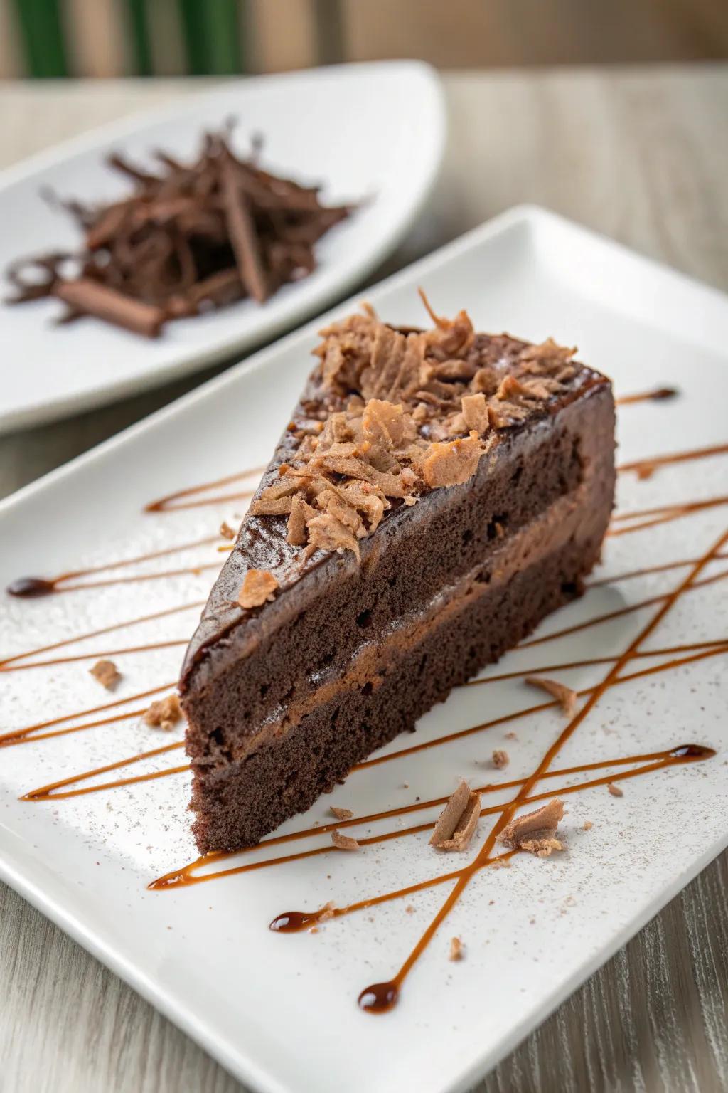 Chocolate curls add a sophisticated touch to your dessert.