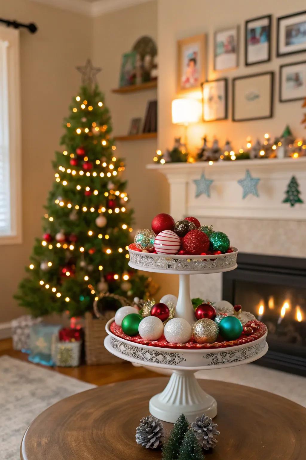 Mark the passage of seasons with themed cake stand adornments.