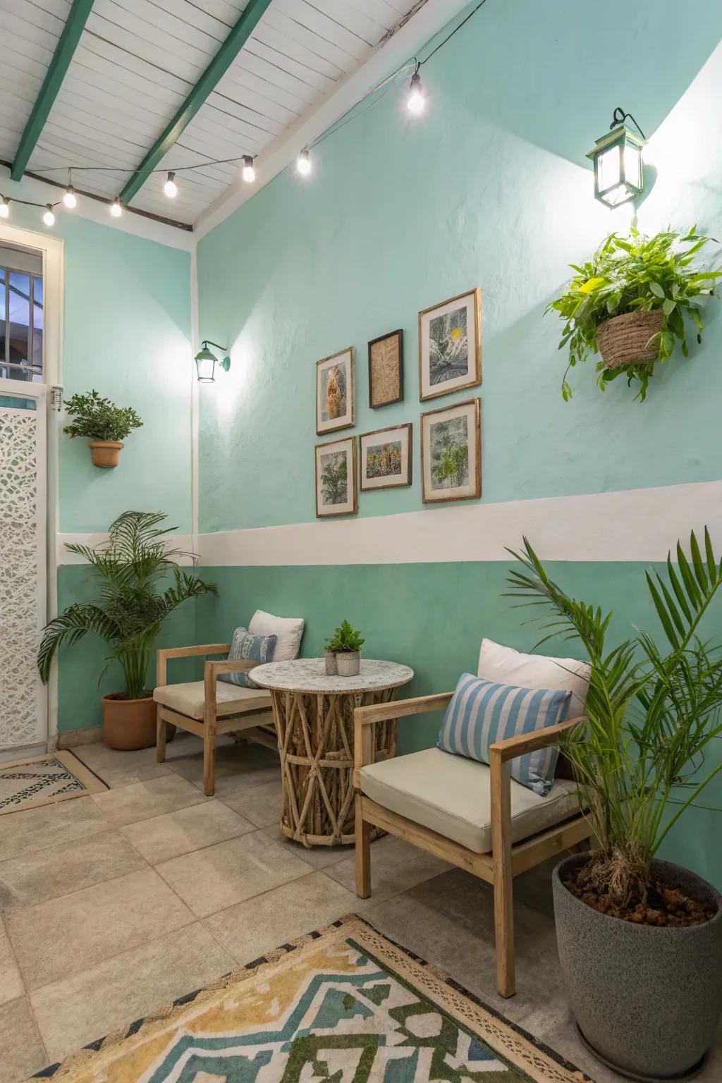 Enjoy peace and calm with soothing colors in your corner.