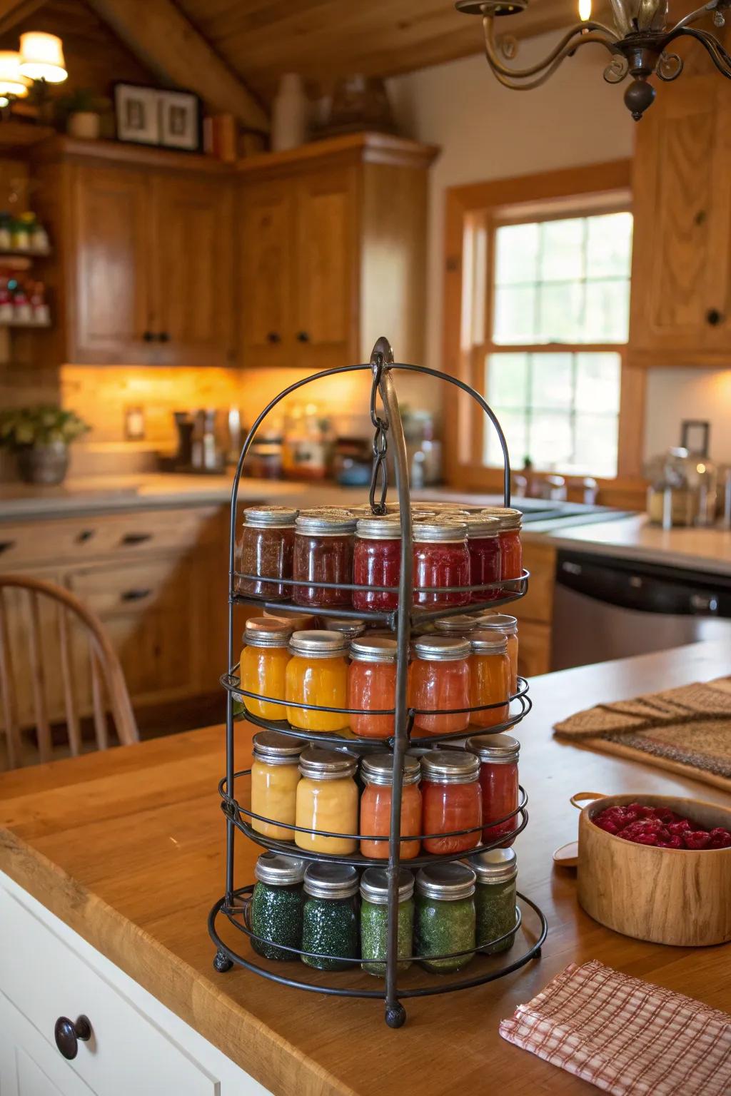 Optimize storage and ease of access with layered container frames.