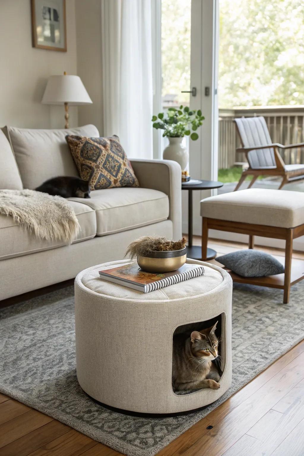 An elegant escape for your cat's tranquil moments.