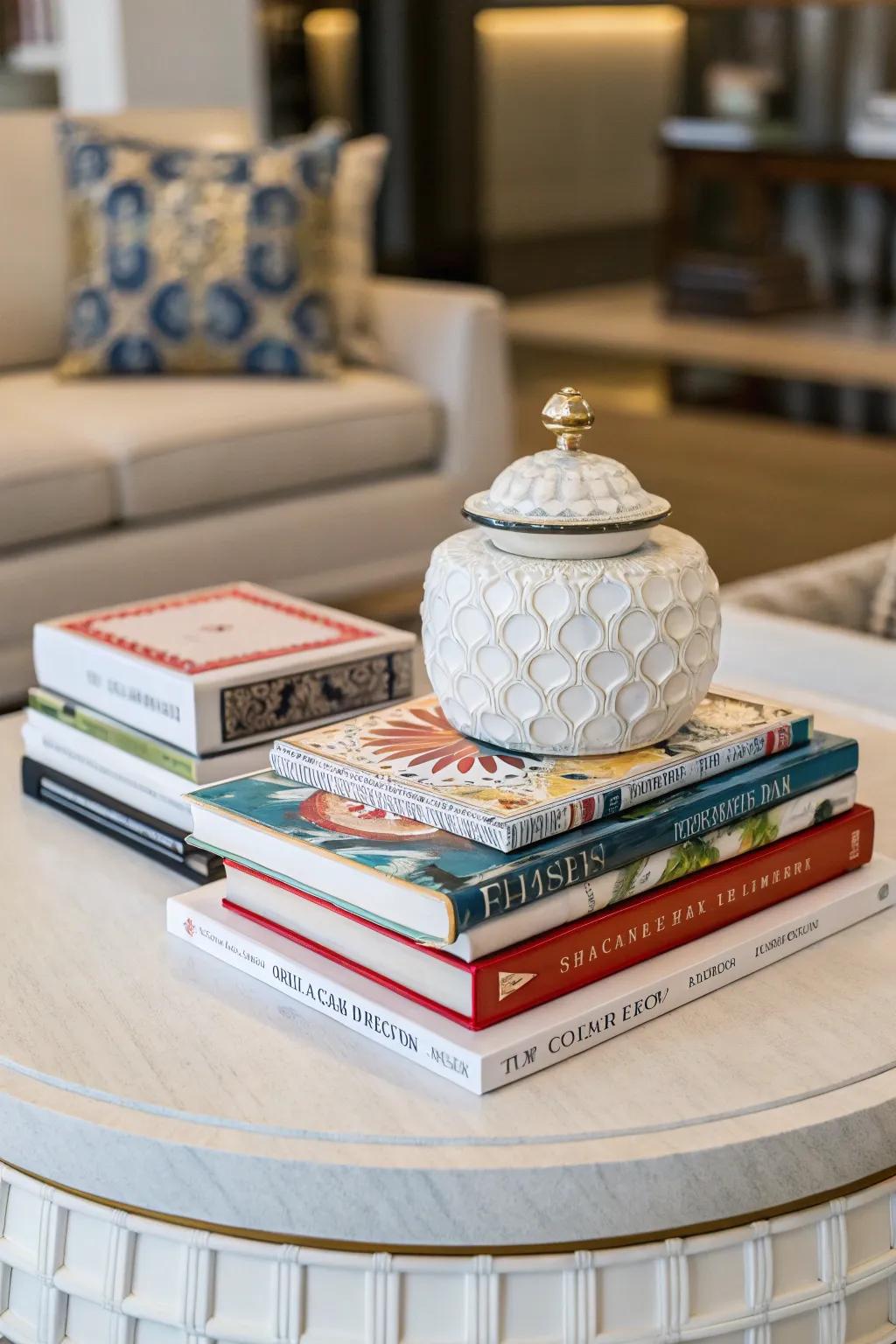 Literary works contribute a personal and intellectual feel to your table.