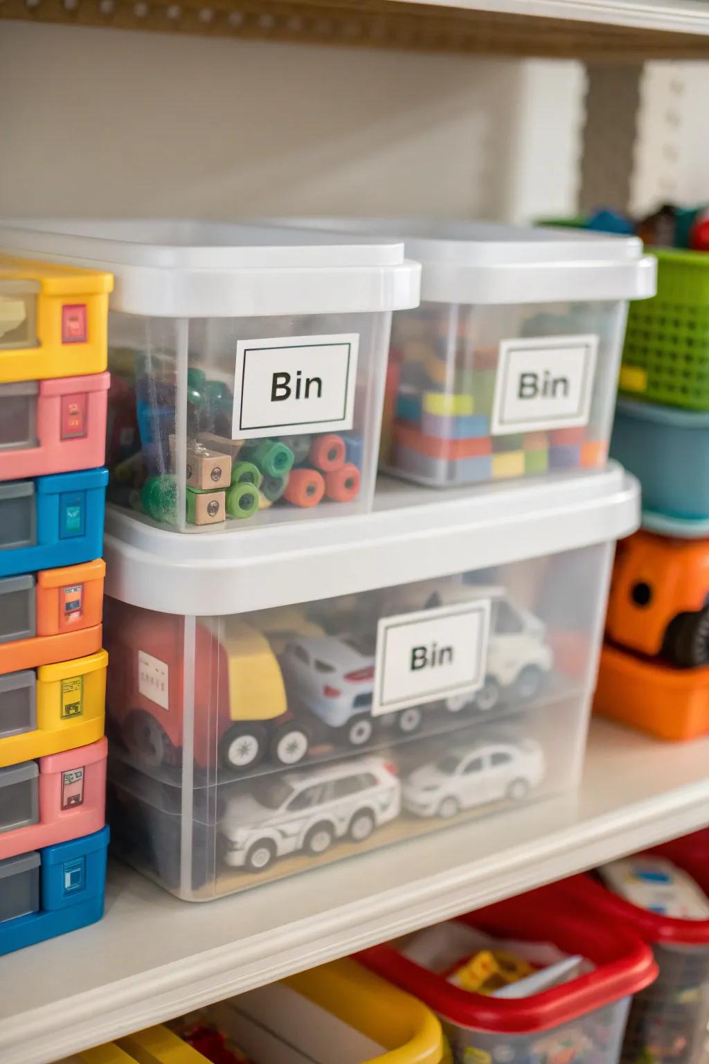 Labels render toy arrangement a straightforward endeavor.