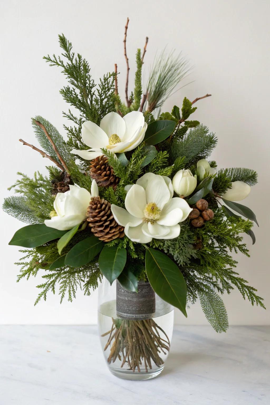 Minimalist elegance with white and green.