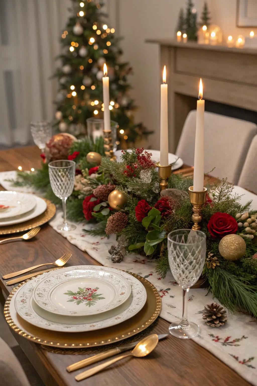 A themed tablescape is the centerpiece of your holiday party décor.