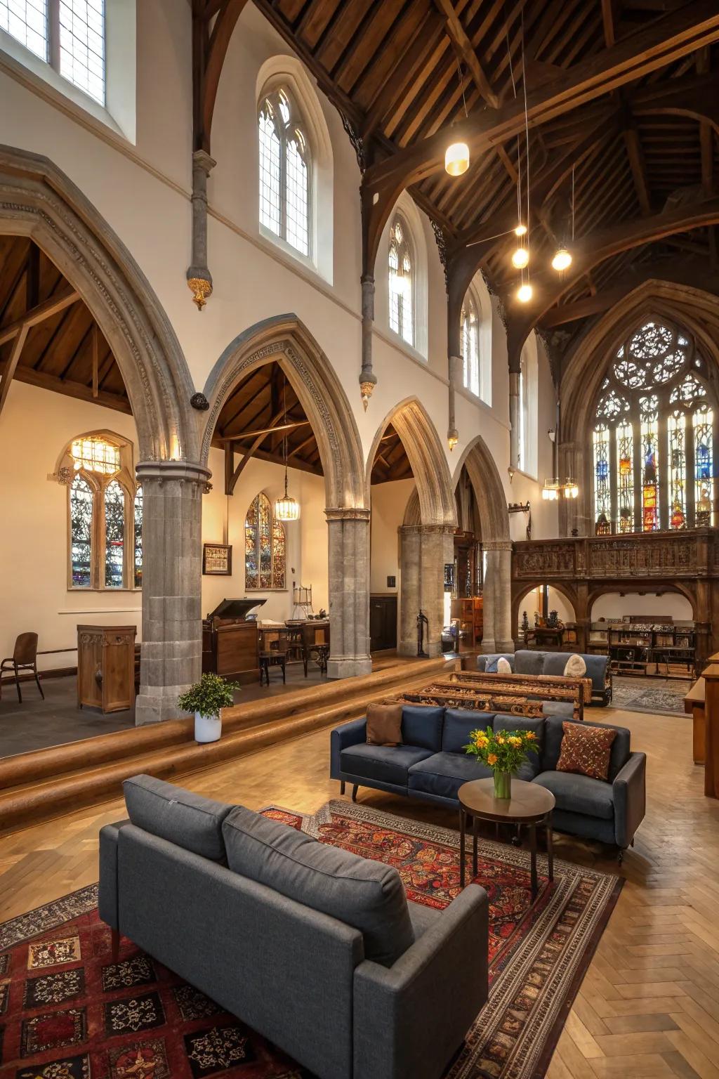 A balanced mixture of bygone and present in dwelling aesthetics.