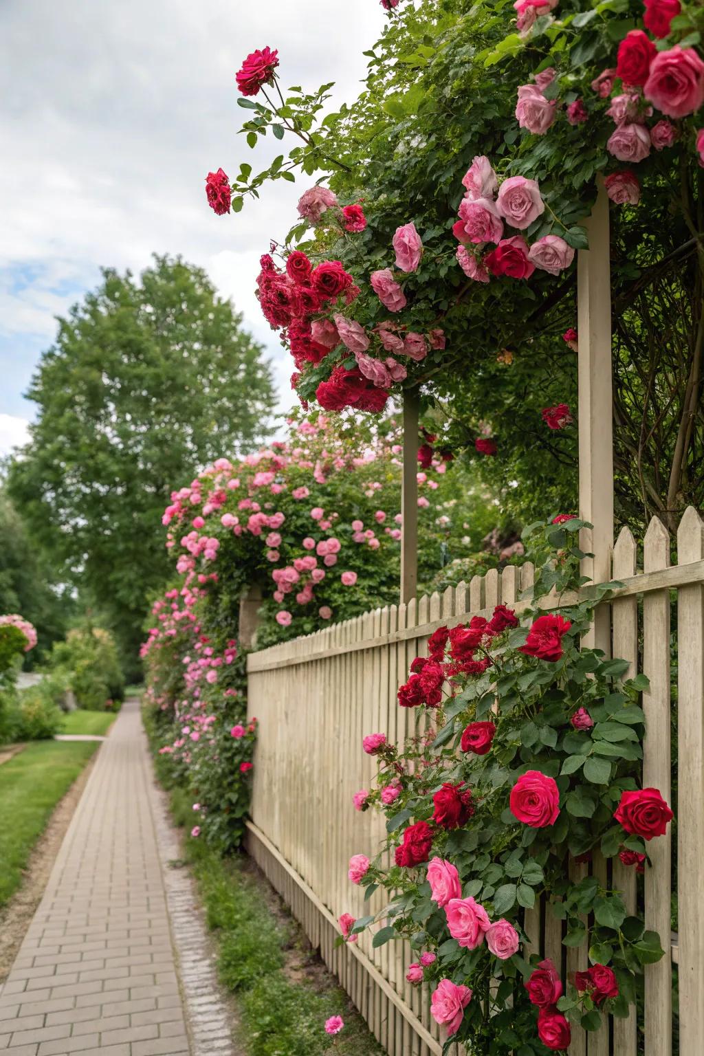 Add charm to any fence with vibrant climbing roses.