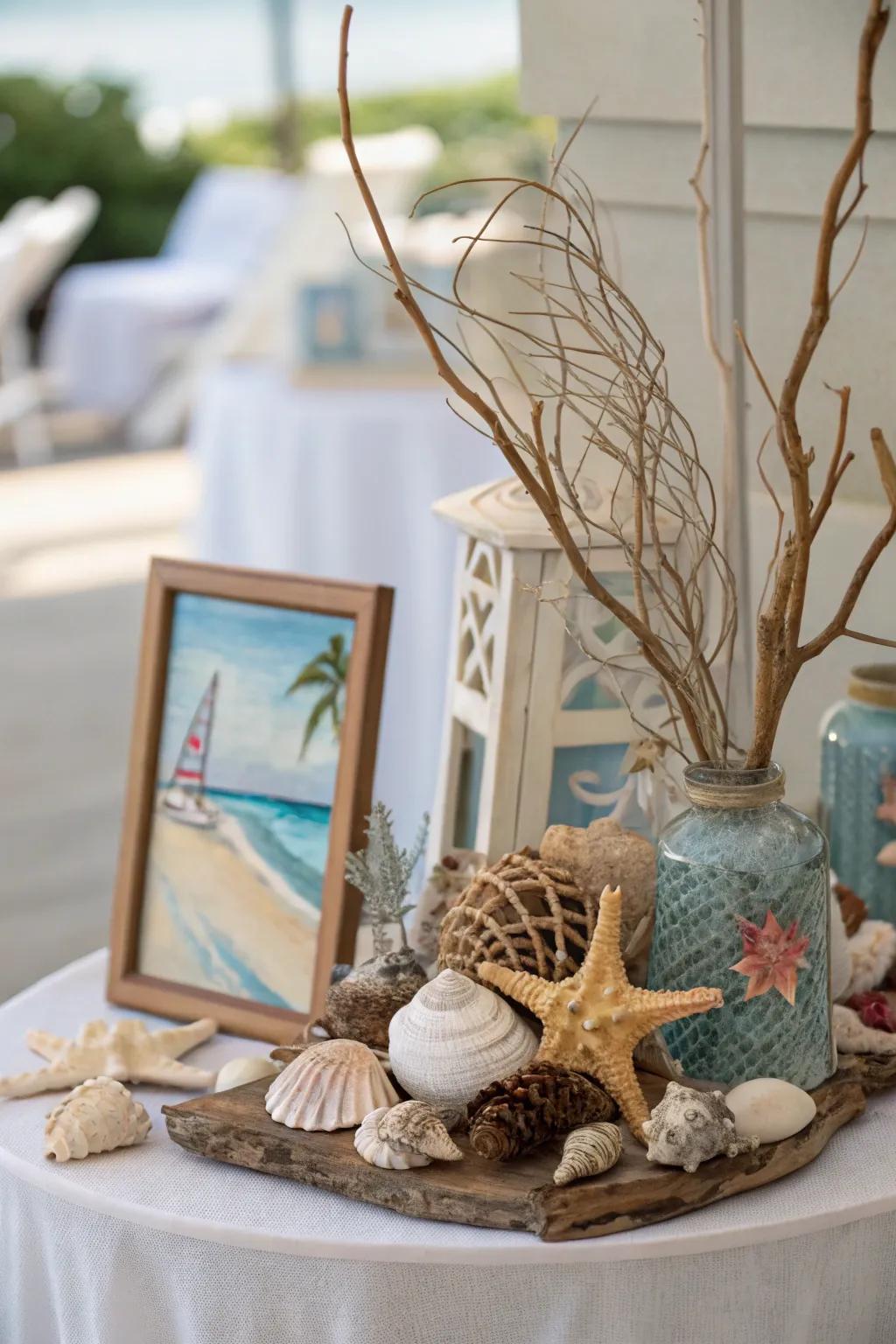 Coastal embellishments permeate environments with a hint of the sea.