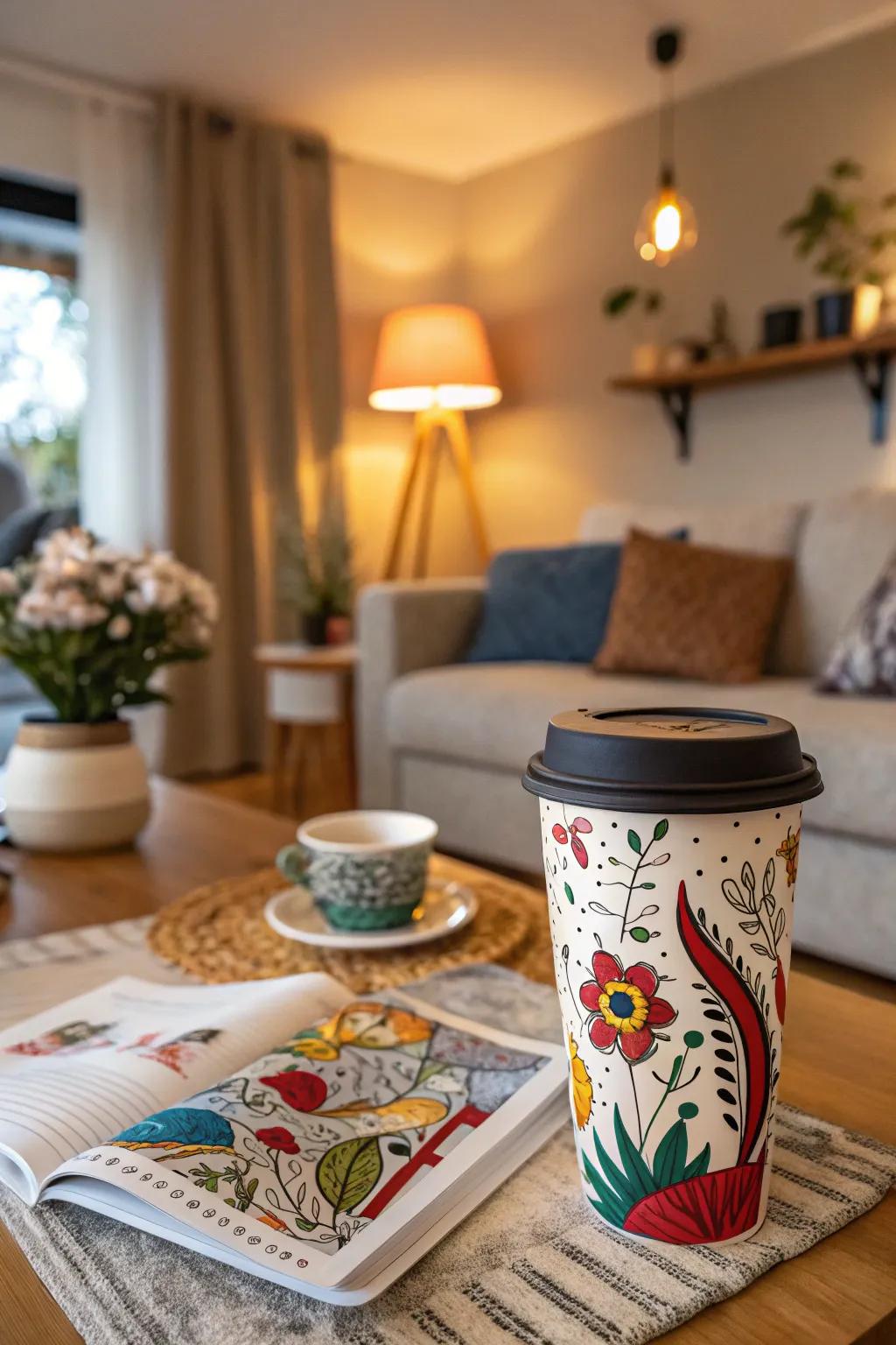 Indulge in coffee vessels that double as artworks via spirited illustrations.