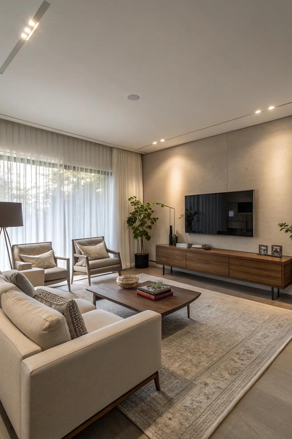Minimalism fosters a tranquil and clutter-free setting.