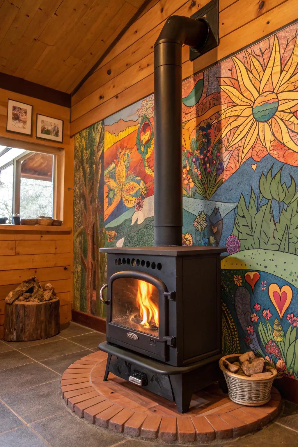 Elevate your heater corner through an eye-catching mural.
