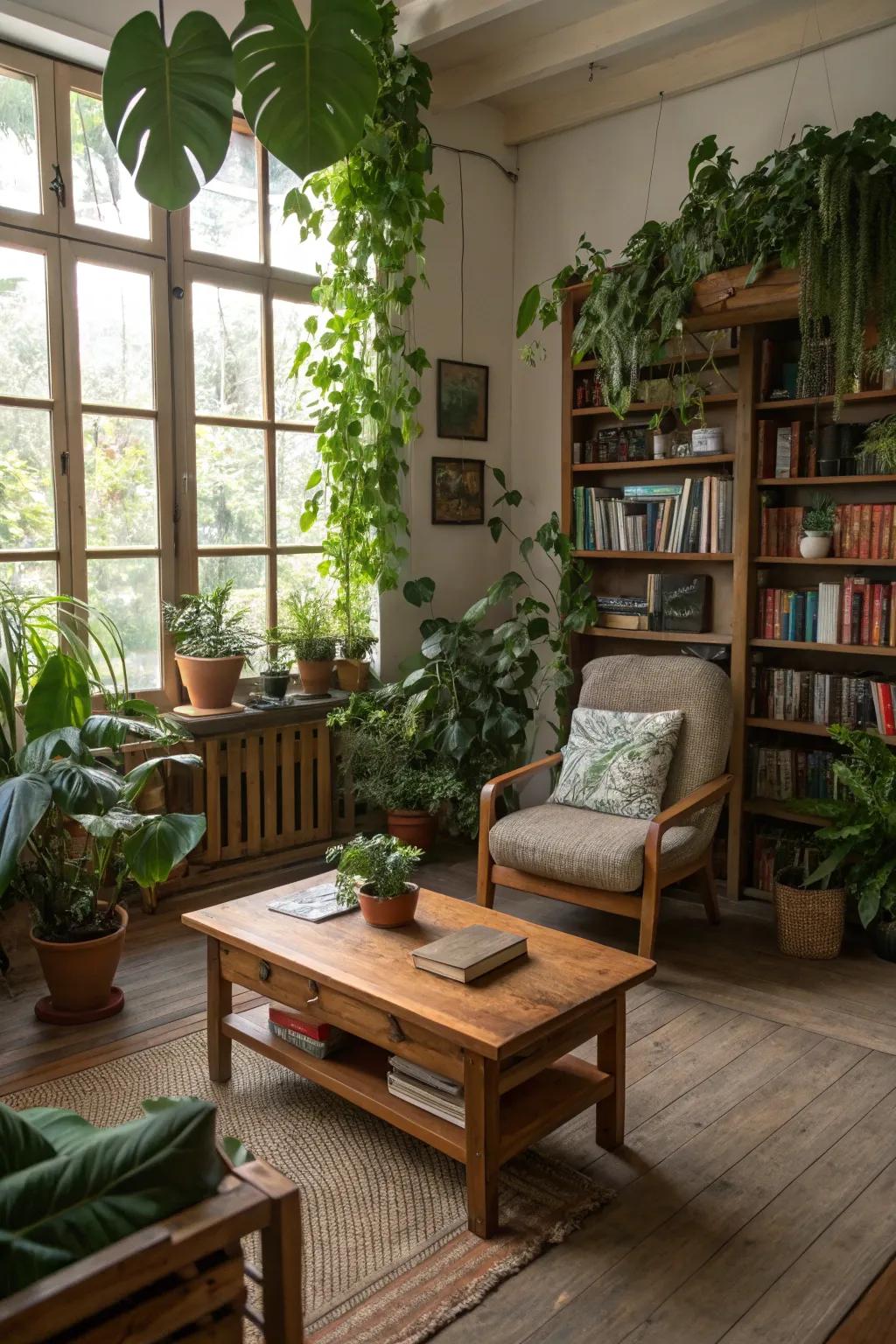 Nature-inspired accents bring a tranquil touch into any inviting room.