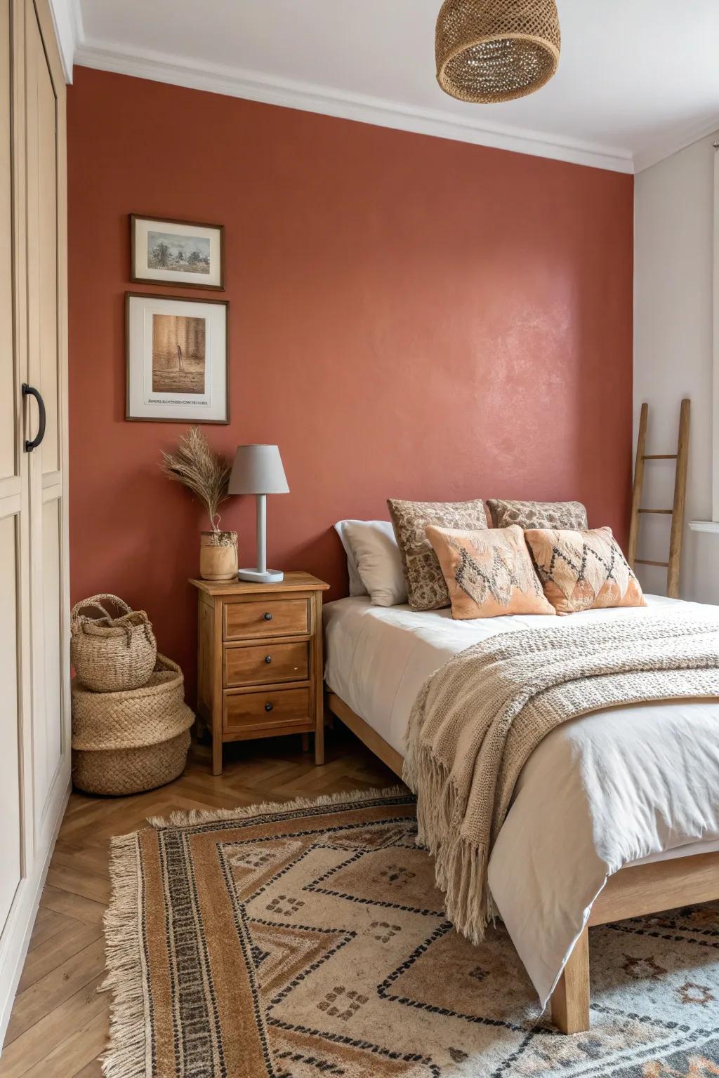 Decorative walls infuse character and profundity into compact bedrooms.