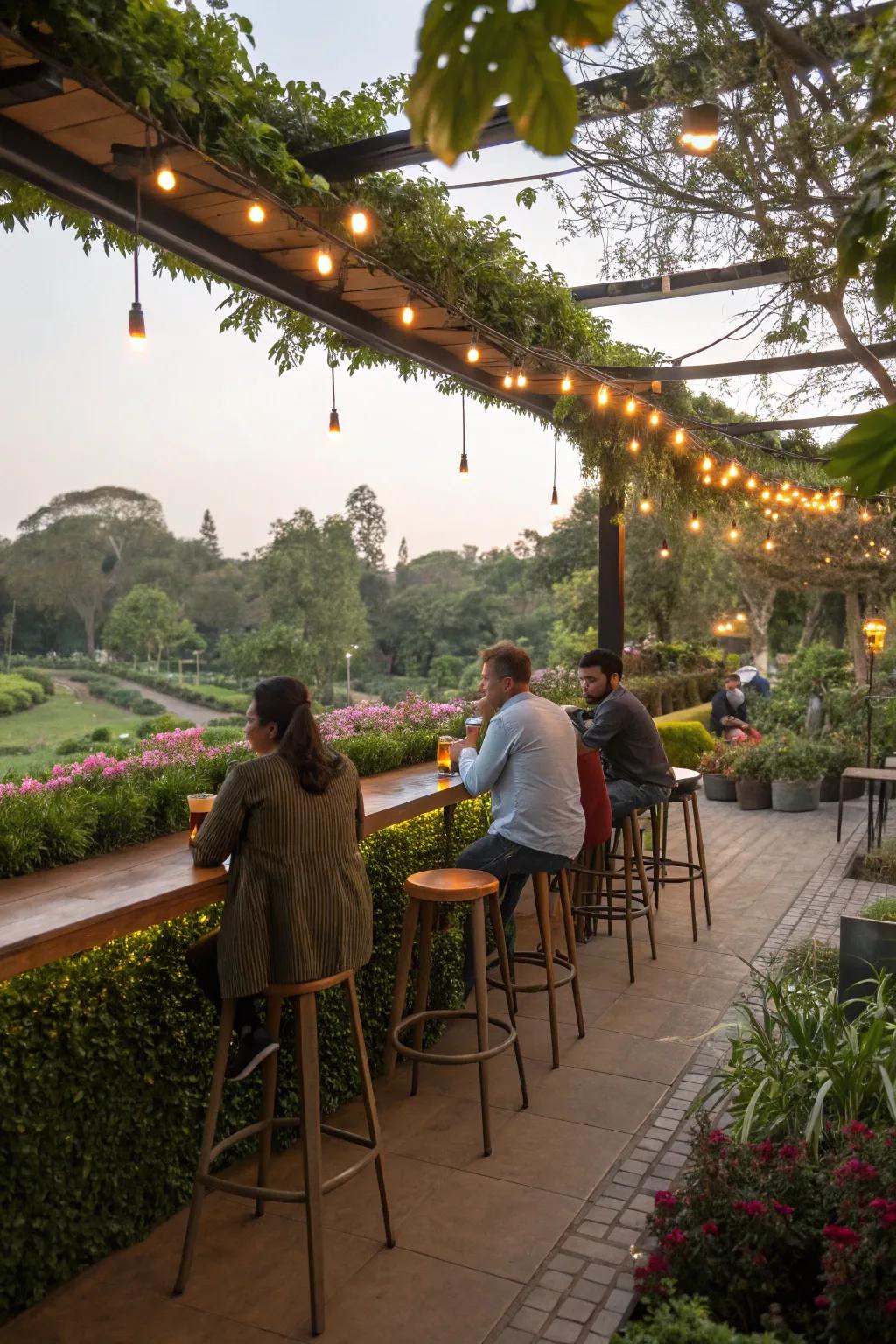 Savor scenic panoramas from this advantageously positioned outdoor bar.