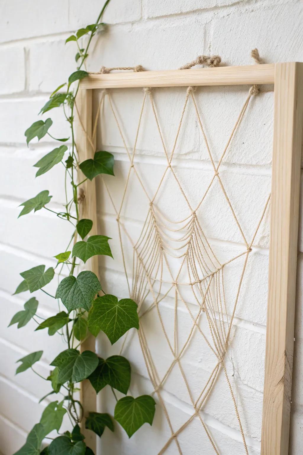 Enhance your garden with a straightforward, chic cord support, where innate beauty converges with minimalist design.