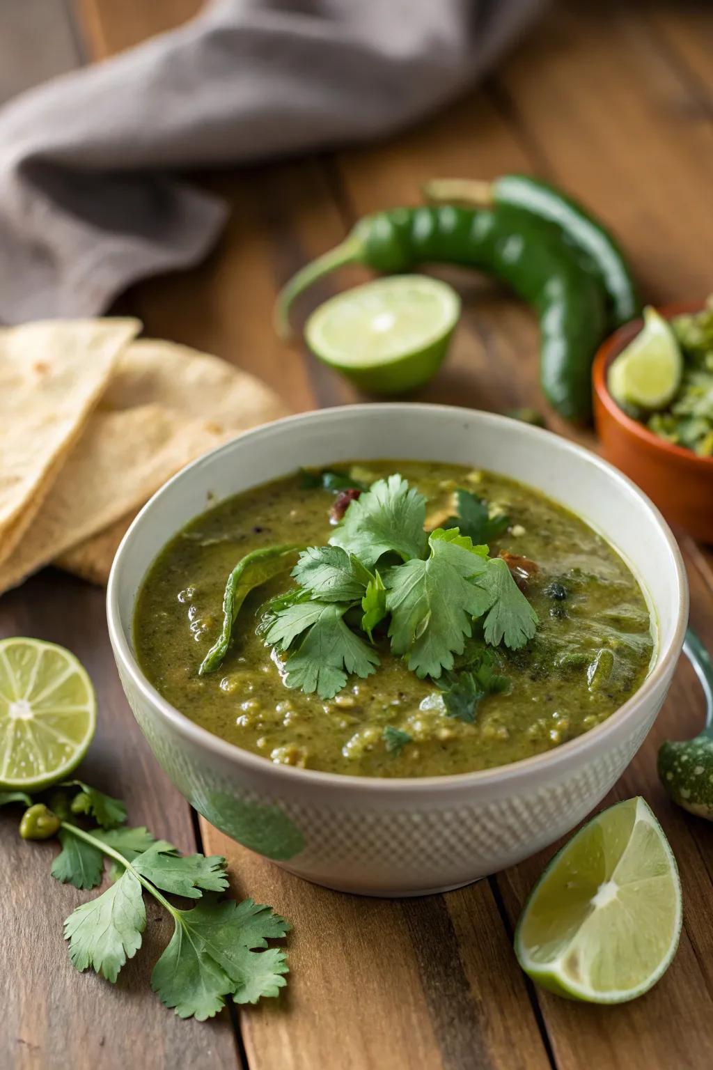 Spicy chili verde to enrich your December dinners with warmth and zest.