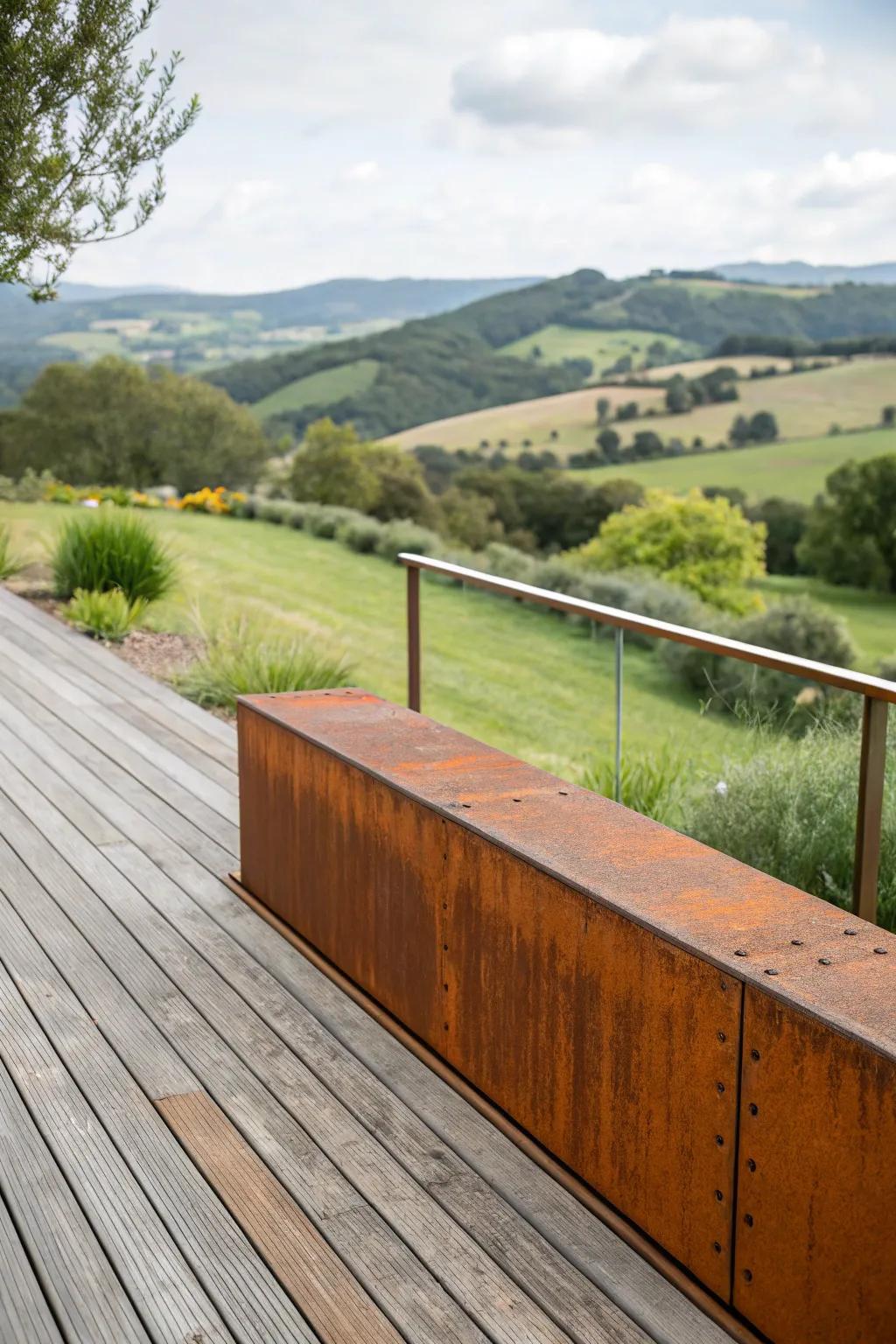 Corten steel fascia offers a distinctive, weathered aesthetic.