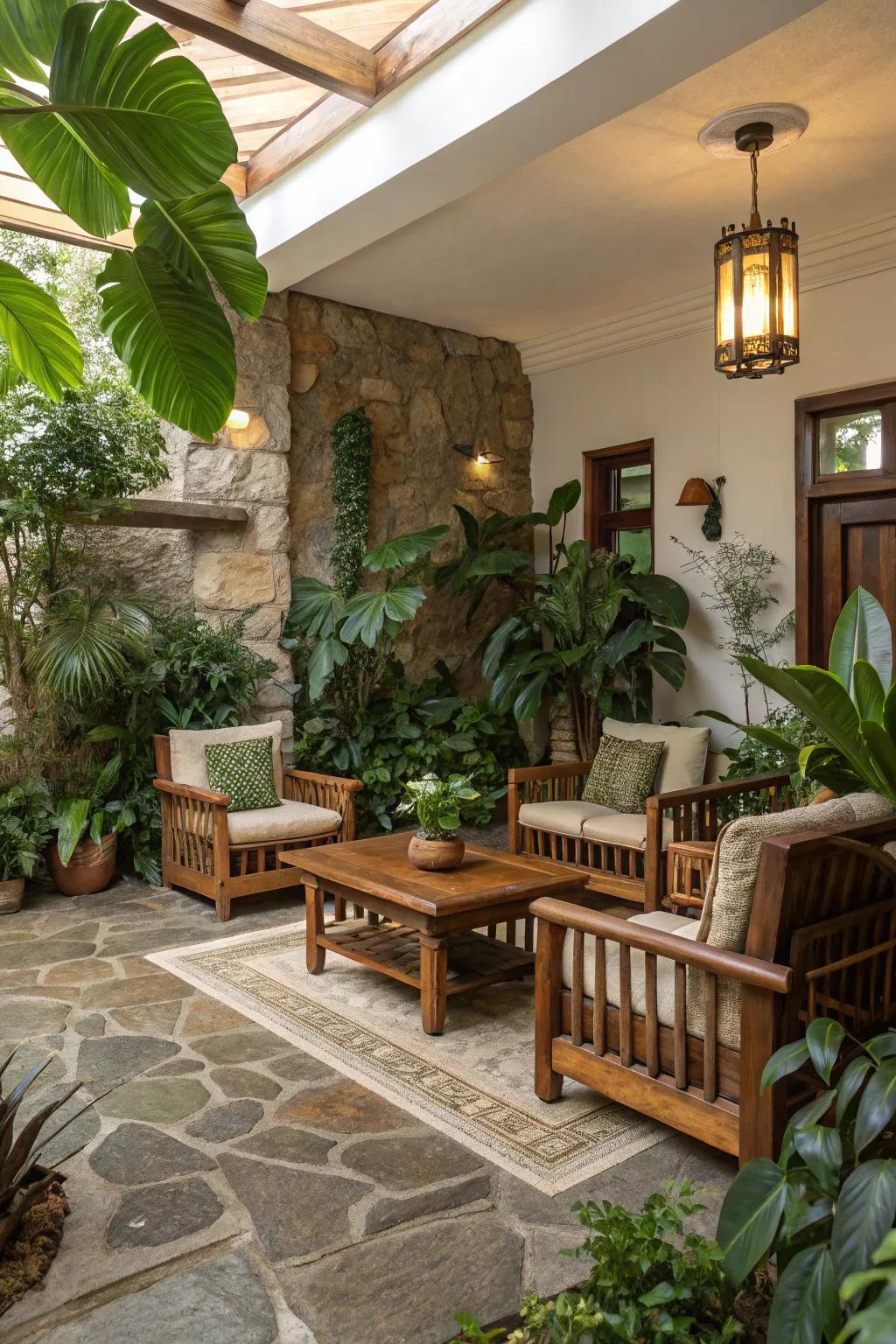 Natural aspects introduce freshness and life inside.