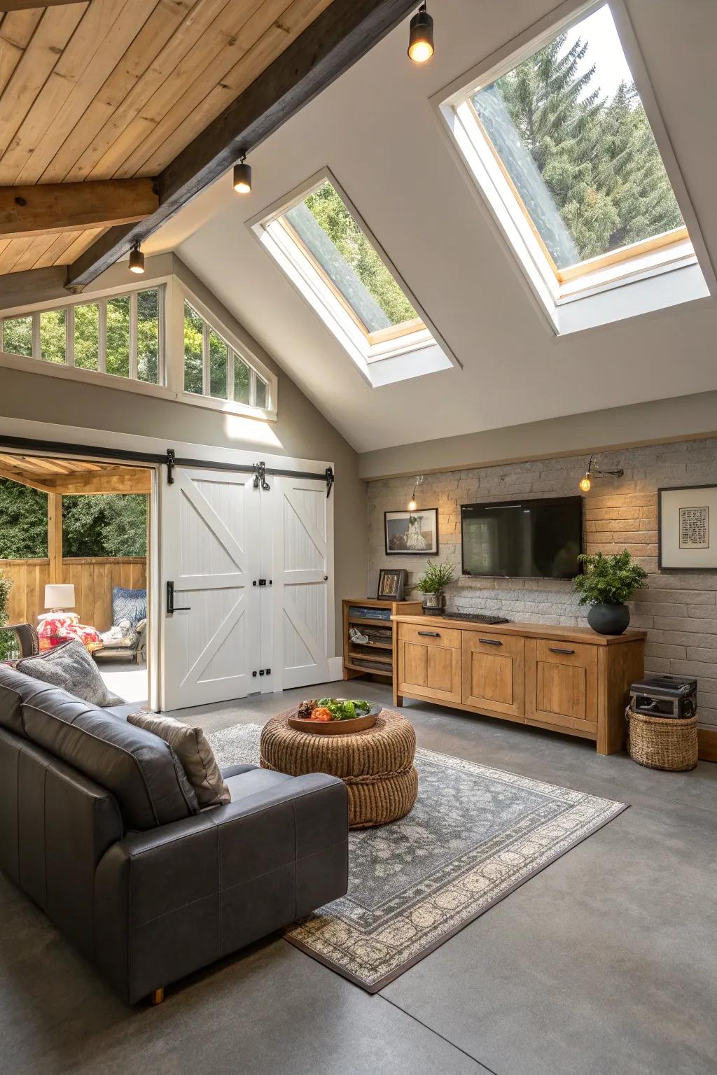A loft living space above your garage—a secluded escape.