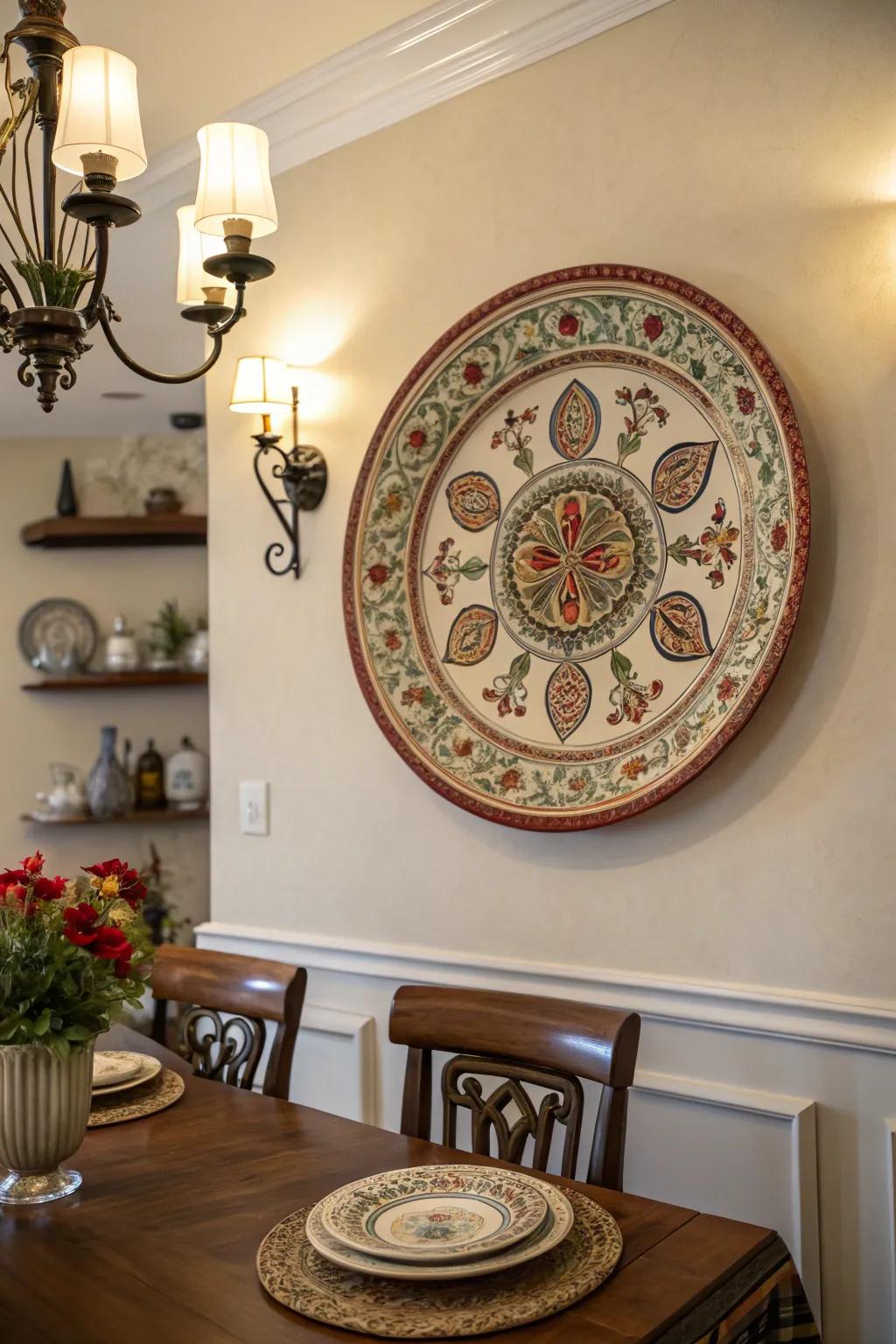 A distinguished plate is capable of anchoring your wall ornamentation with notable grace.