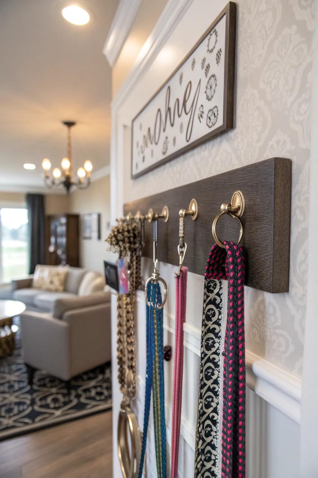 Functional decor that ensures leashes are always within reach.