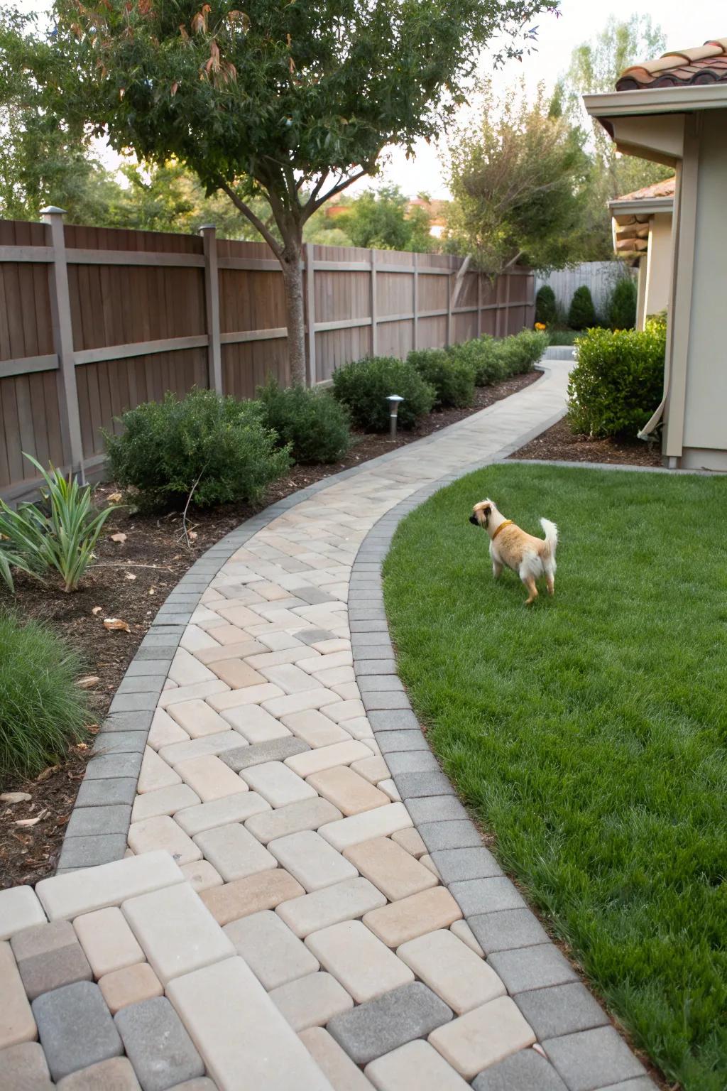 Walkway pavers provide structure and easy navigation.