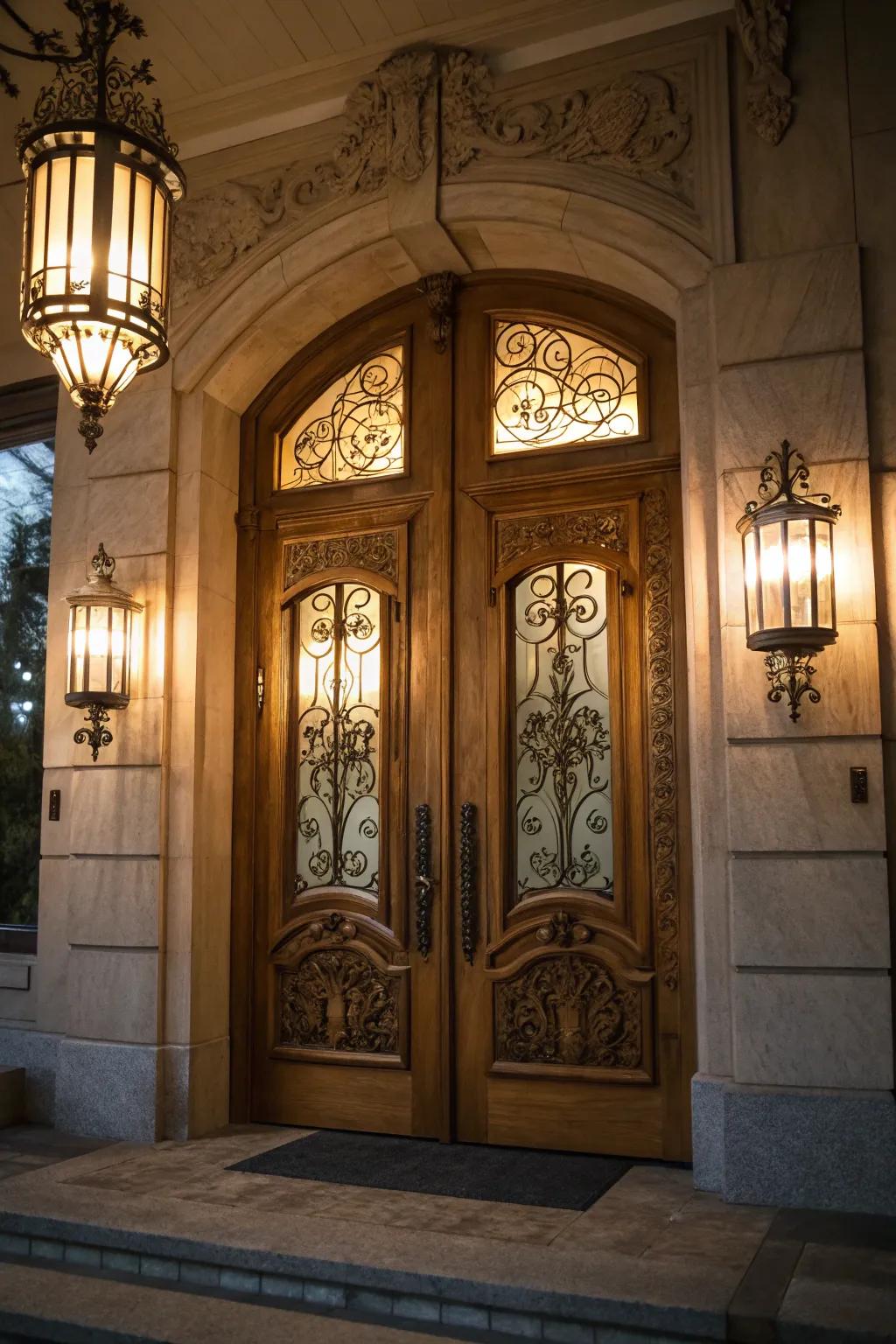 Establish evening grandeur with thoughtfully placed lighting accents.