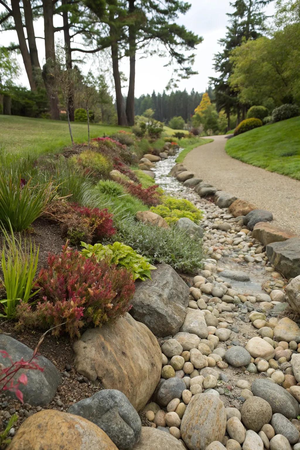 An artful swale design that flawlessly balances aesthetic beauty with practical function.