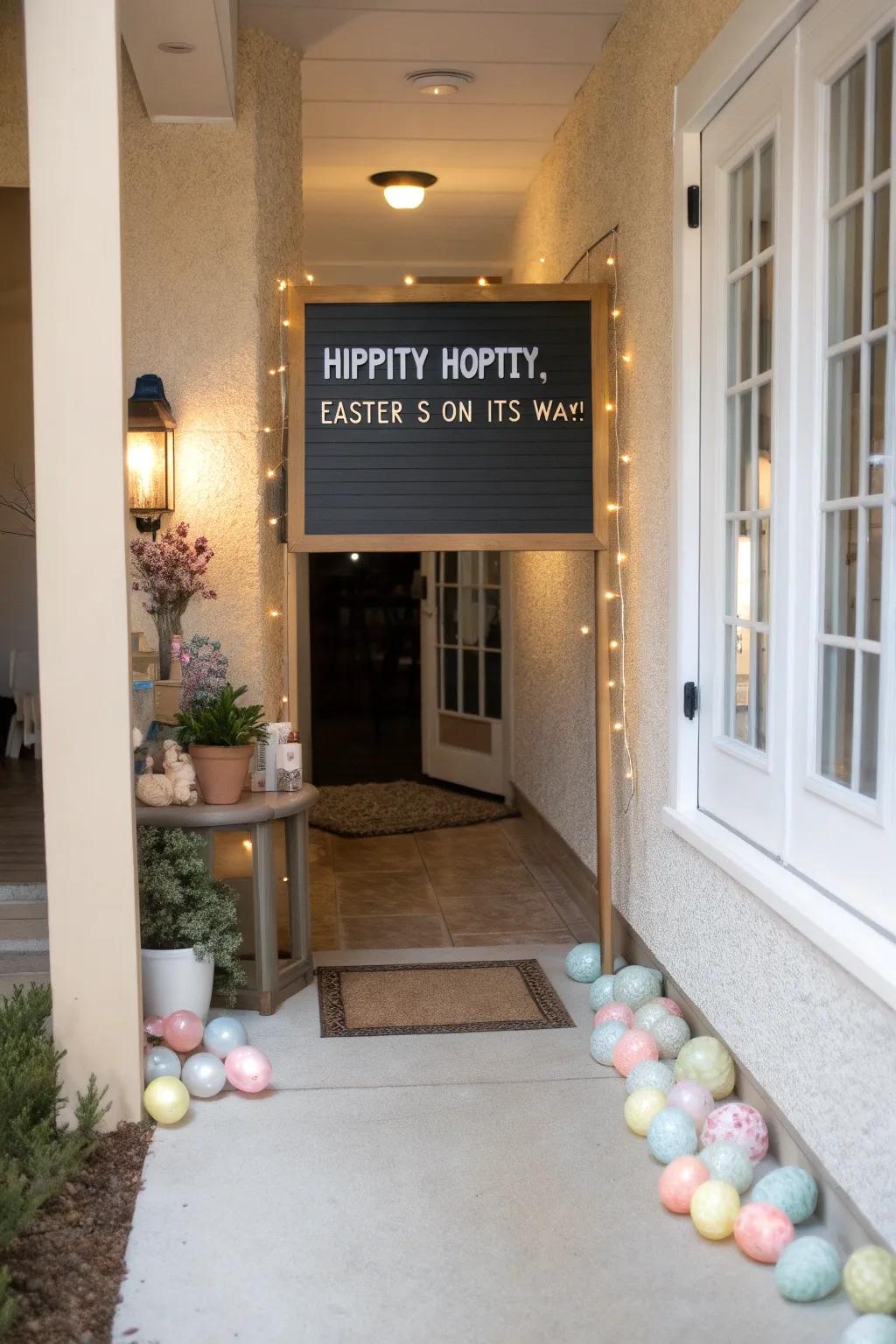 A welcoming message that establishes a joyful atmosphere for visitors.