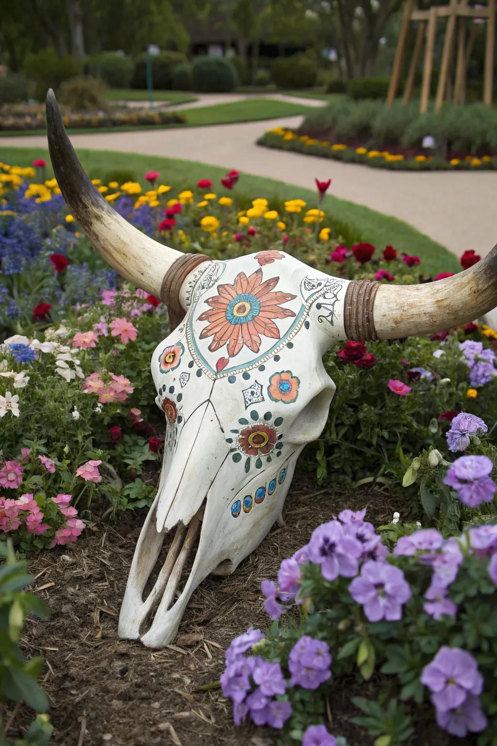 Botanical motifs introduce a refined nuance to rugged aesthetics.