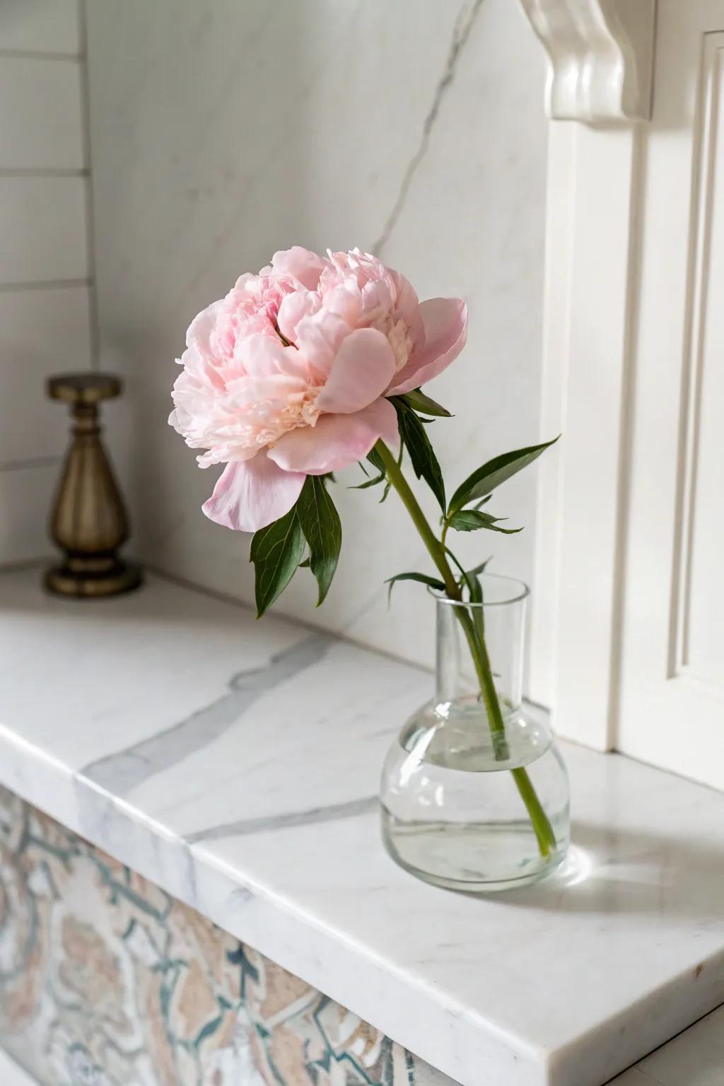 A minimalist flower arrangement can create a striking declaration.