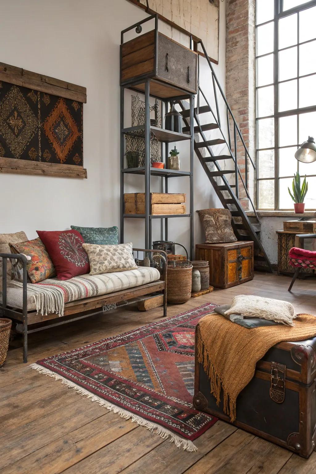 Rich textures add depth and interest in this diverse room.