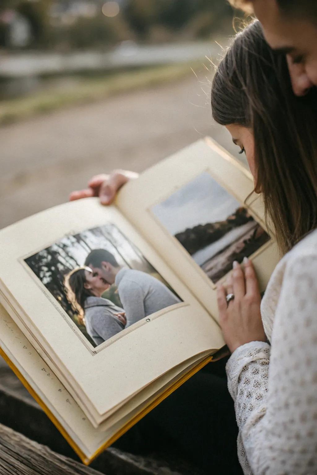 A close-up of a couple's affectionate instant captured in a photo compilation.