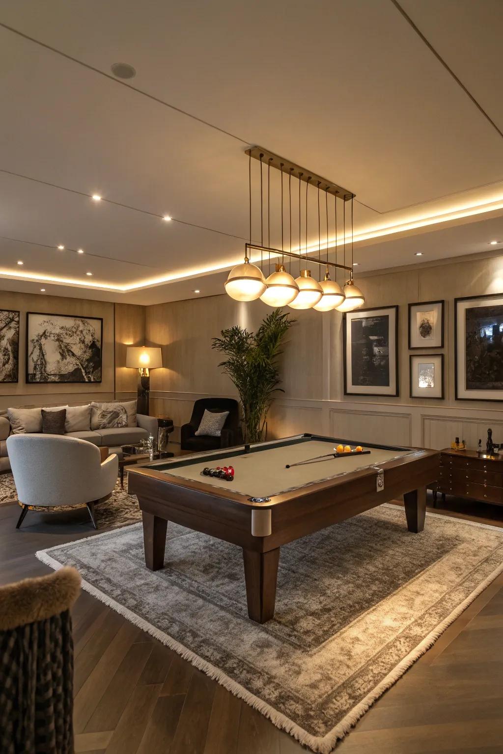 Gather companions for friendly competition around a distinguished billiard table.