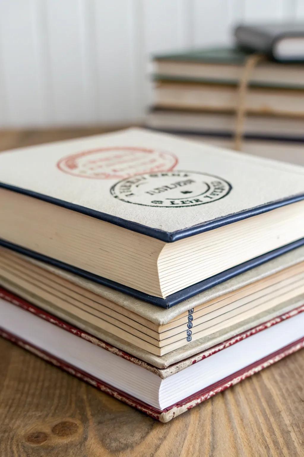 Mark your literary treasures with a personalized book stamp.