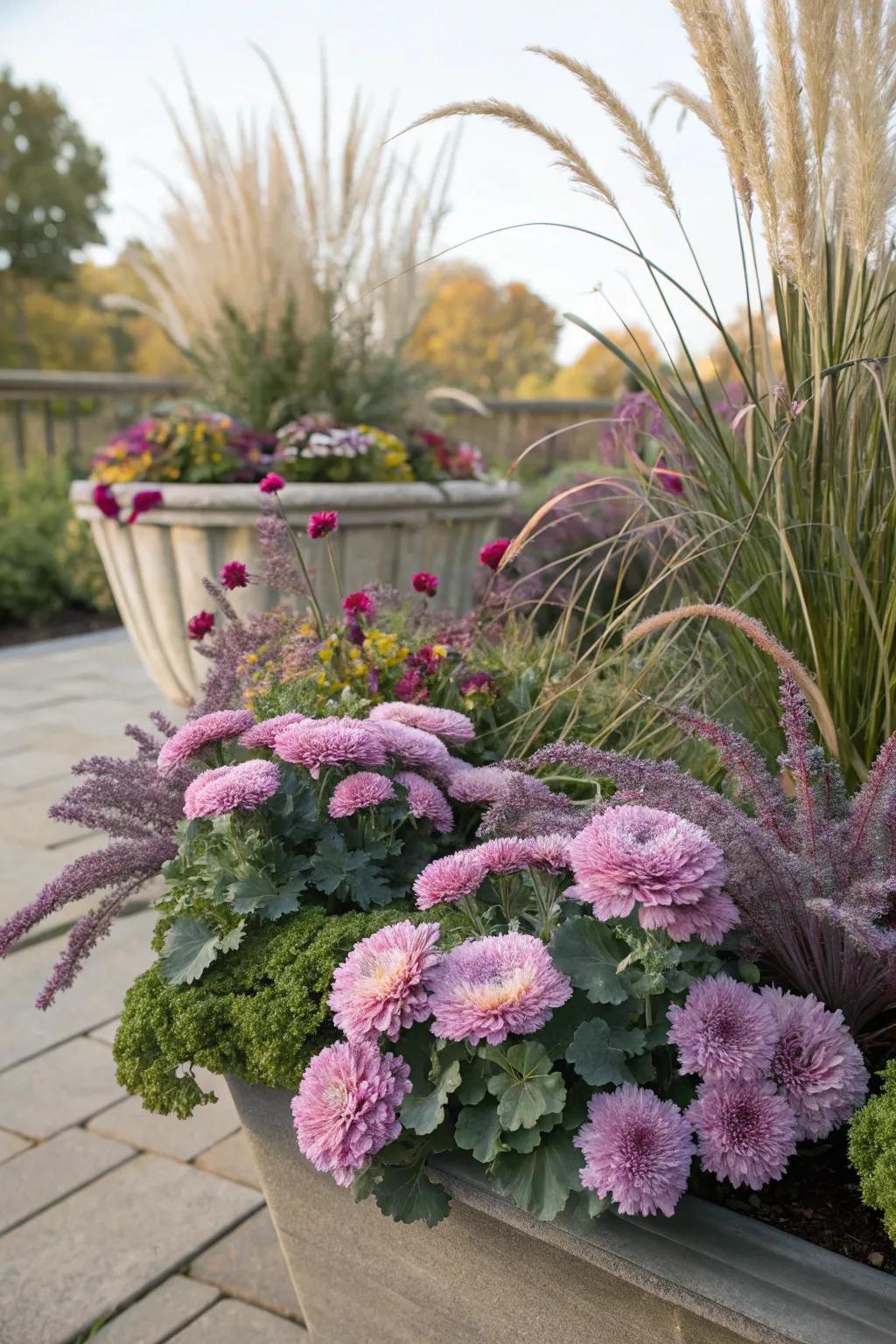 Abundant composition with harmonized finishes