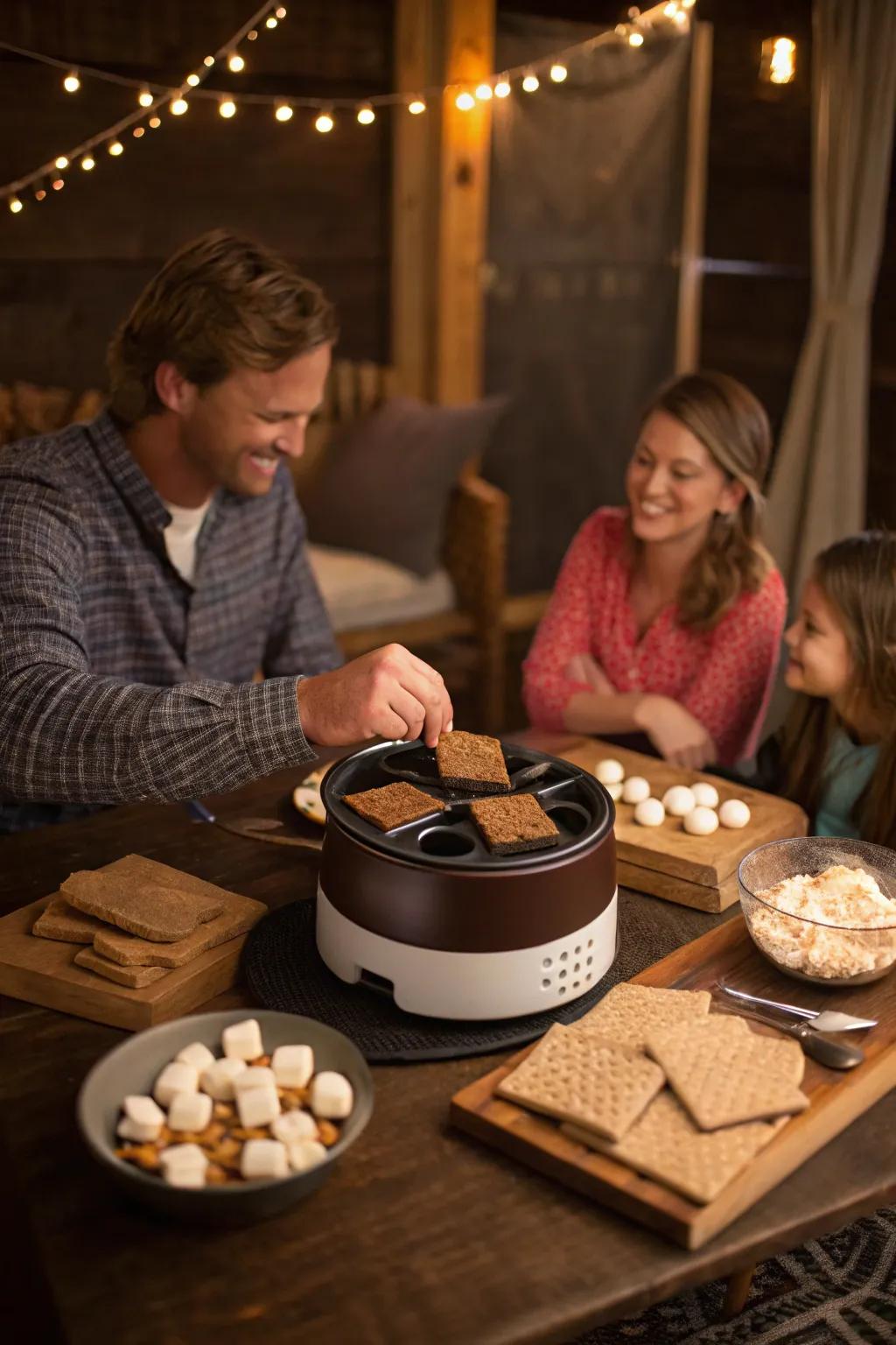 Relish outdoor culinary delights indoors with an electrical confection toaster.