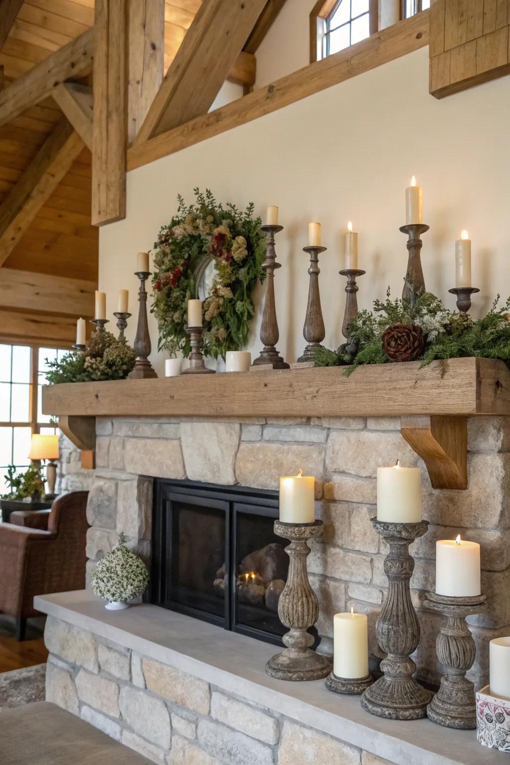 A well-balanced, yet dynamic layout employing mismatched light stands.