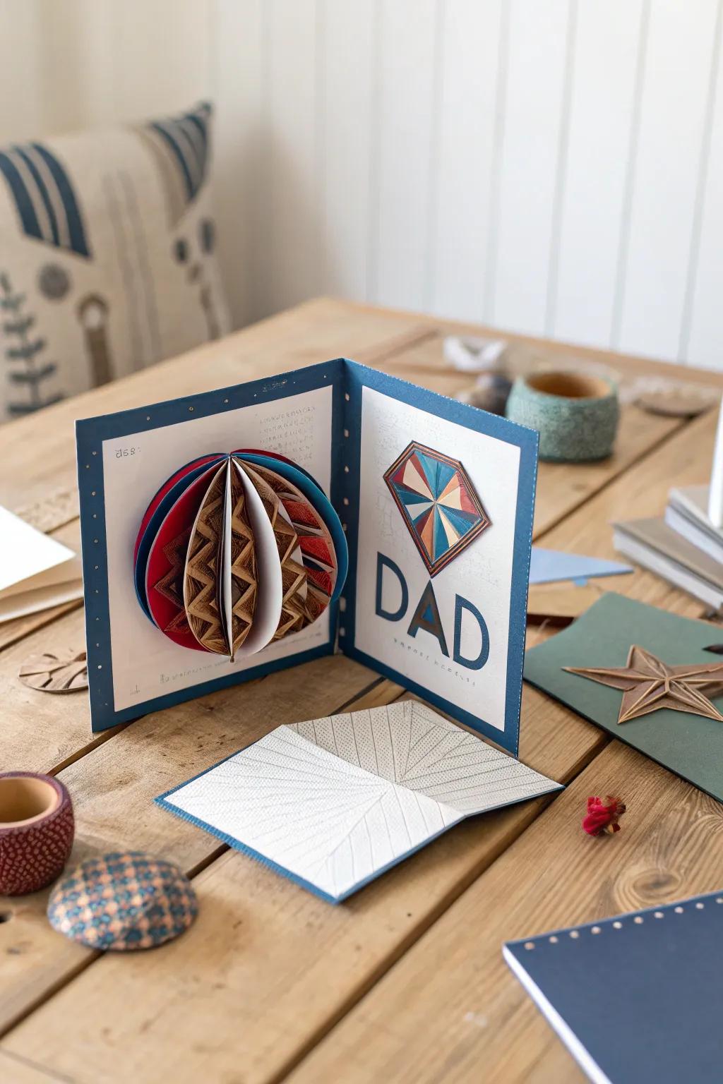 <strong><em>An element of ingenuity: Enthrall Dad with an astonishing pop-up surprise this Father’s Day!</em></strong>” loading=”lazy” class=”pimg”>
	</picture><figcaption><strong><em>An element of ingenuity: Enthrall Dad with an astonishing pop-up surprise this Father’s Day!</em></strong></figcaption></figure>
<p>Incorporate a pop-up element within the card through a straightforward fold-and-paste method. Be it a pop-up salutation or an amusing three-dimensional form, it introduces an interactive marvel that invariably captivates.</p>
<h3>Possibly helpful picks:</h3>
<ul class=