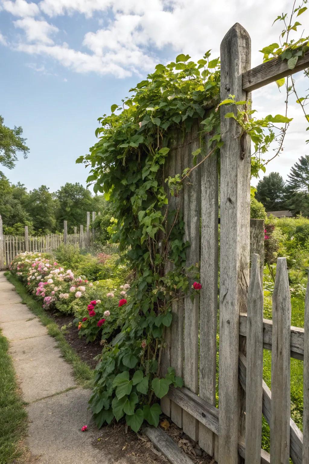 Morph your fence into a verdant oasis using climbing flora.