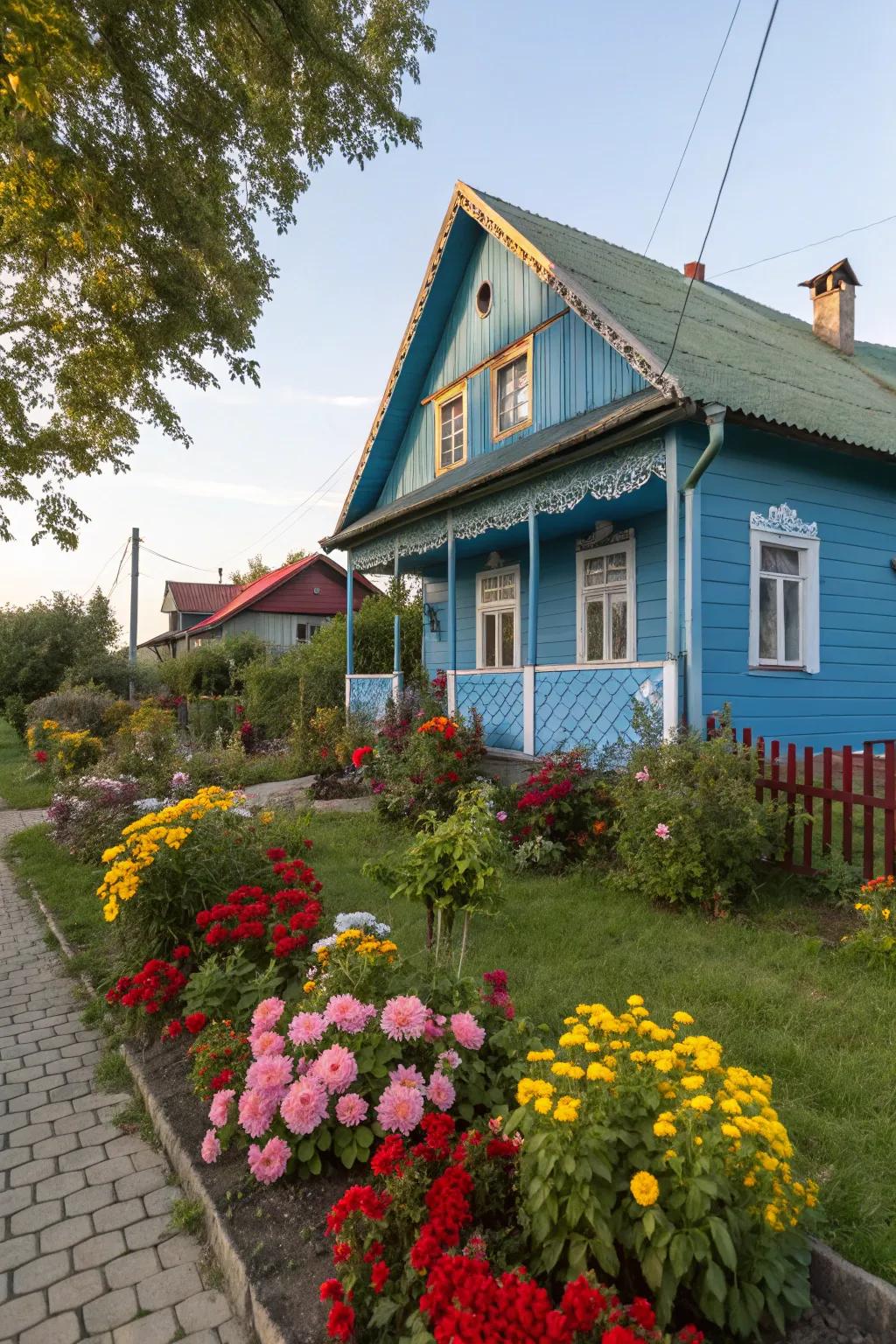 Vibrant hues can add a playful touch to your home’s exterior.