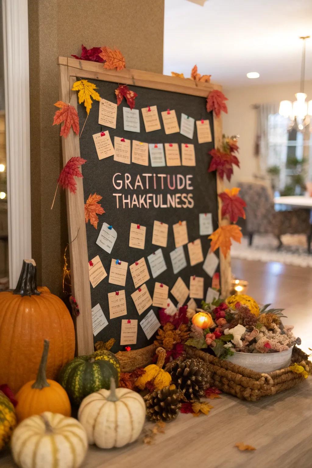 A gratitude display populated with heartfelt sentiments from companions.
