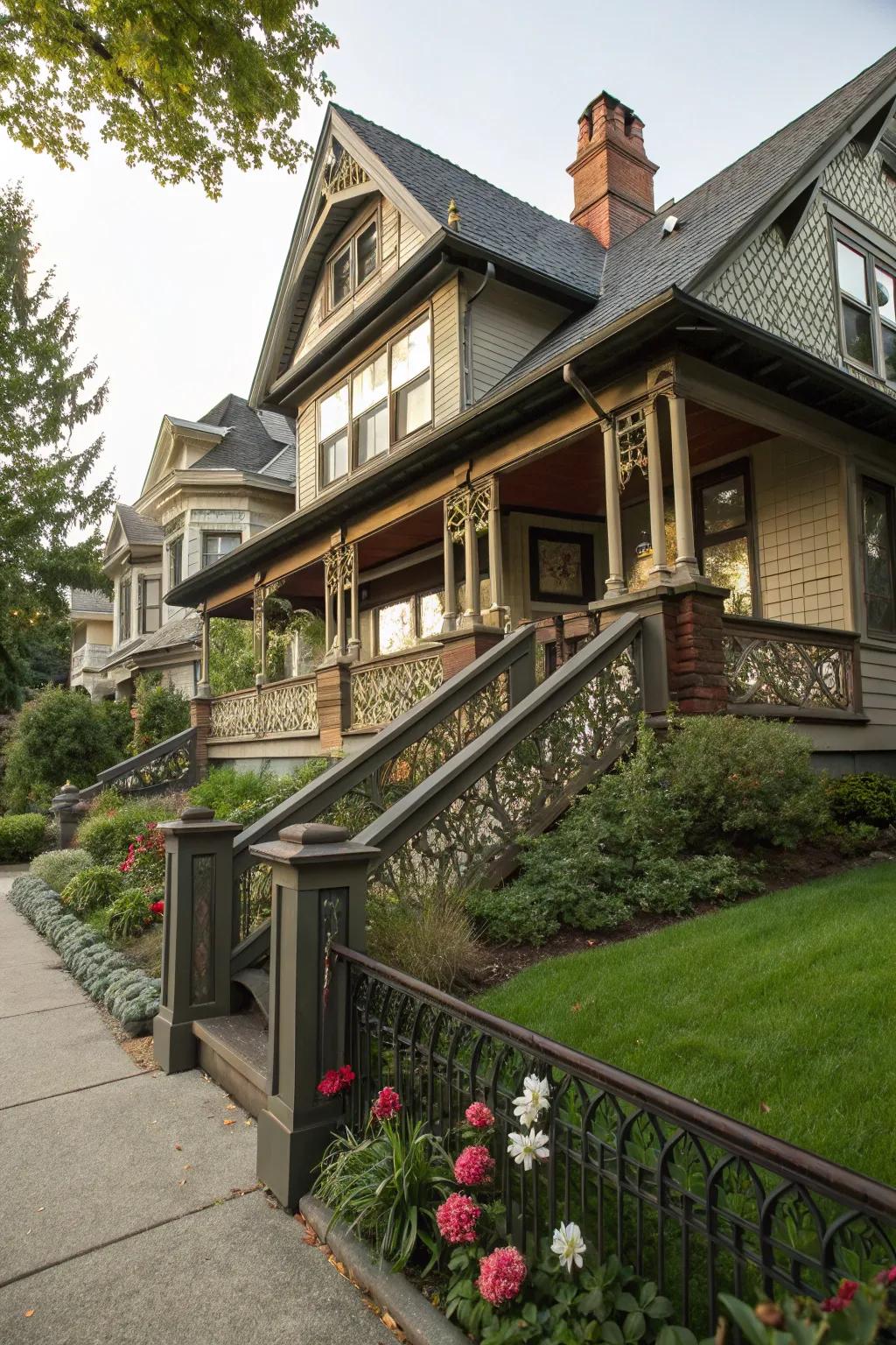 Intricate craftsman railings for a cordial reception