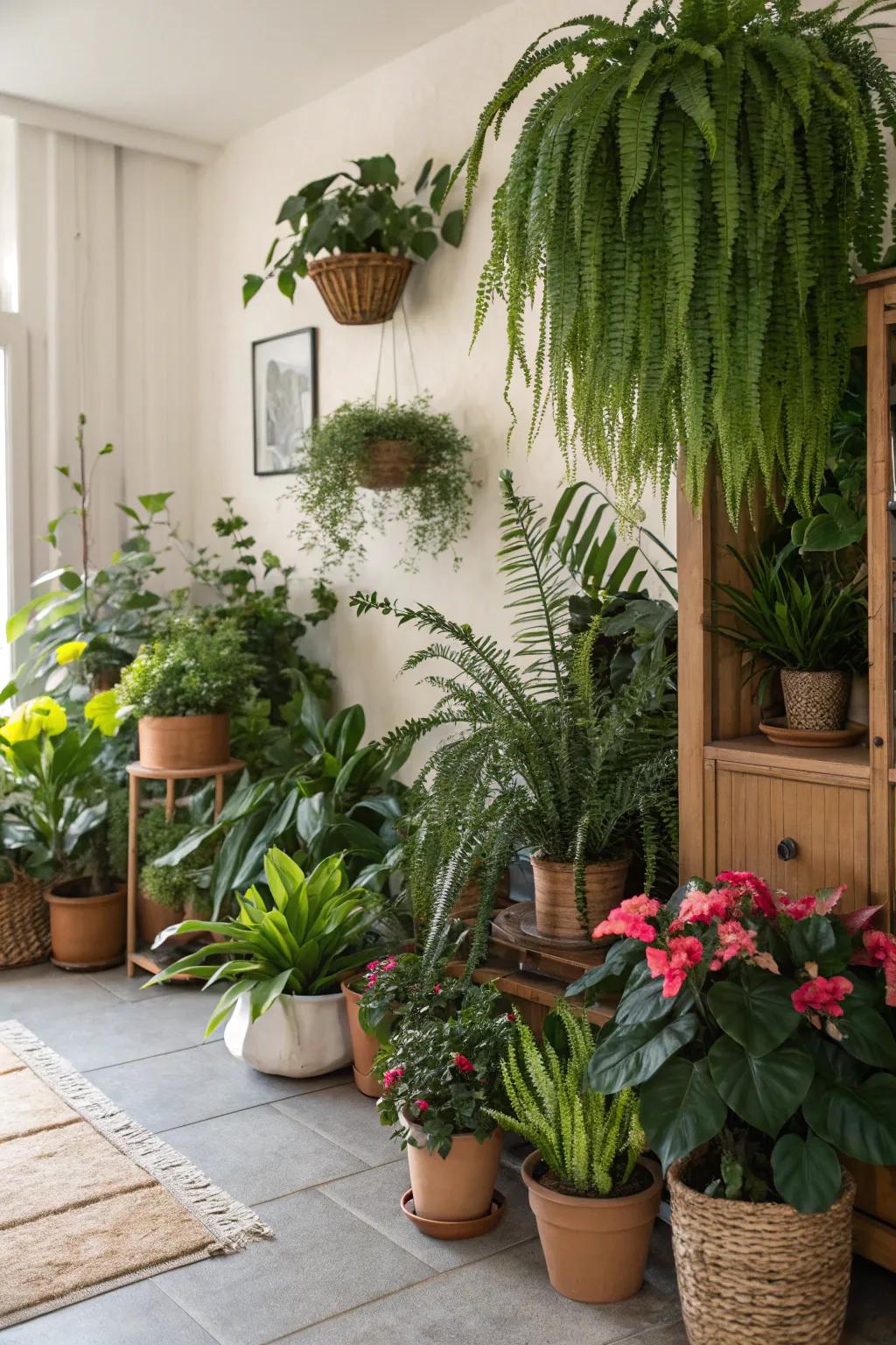 Greenery provides a rejuvenating effect to any room.
